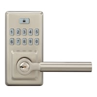 Garrison Contemporary Electronic Lever, Satin Nickel Front_Flat