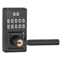 Garrison Contemporary Electronic Lever, Matte Black Front_Angled_Right