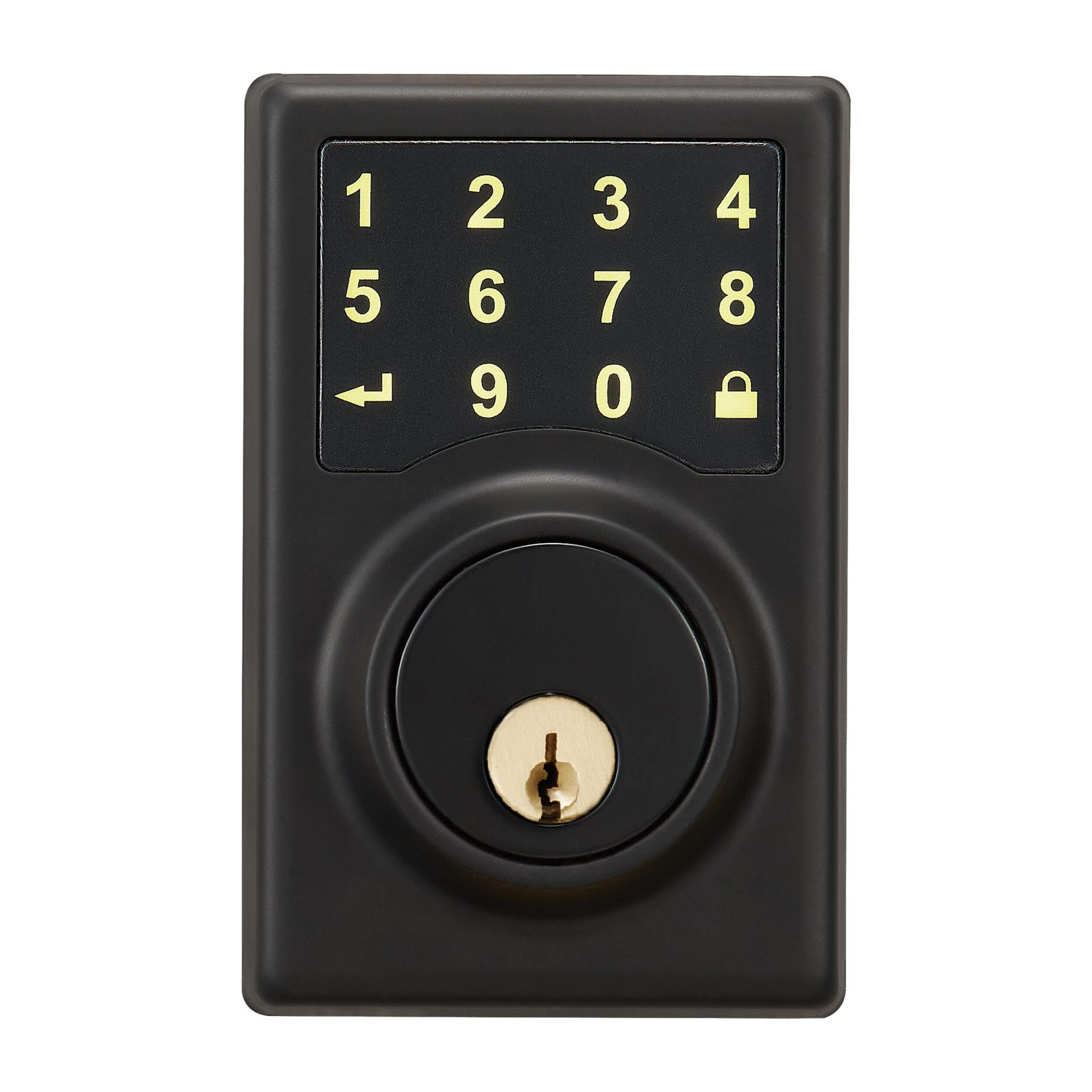 Garrison PL3Q Touchpad Deadbolt, Matte Black Front_Flat