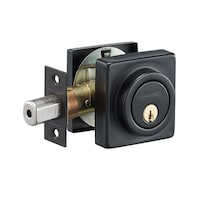 Garrison LTS Deadbolt, Matte Black Front_Three_Fourths_Angled_Right