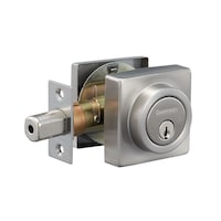 Garrison LTS Deadbolt, Satin Nickel Front_Three_Fourths_Angled_Right
