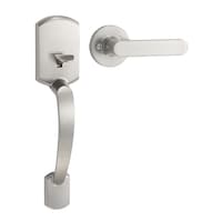 Garrison Handleset, Satin Nickel Front_Three_Fourths_Angled_Right