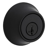 Weiser Elements Deadbolt, Matte Black Front_Three_Fourths_Angled_Right