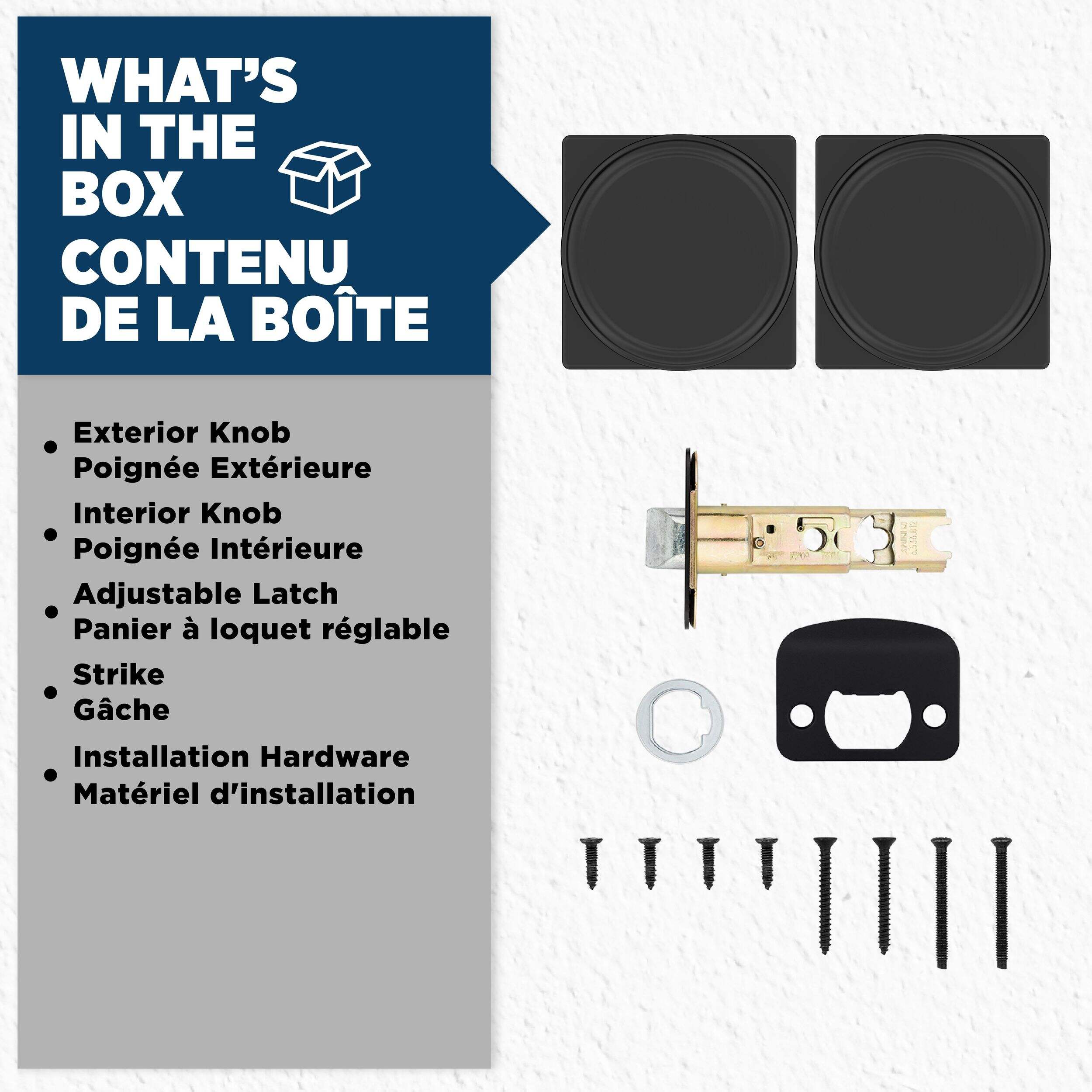 Weiser Maven Adjustable Passage Door Lock, Matte Black Composite_or_Mixed