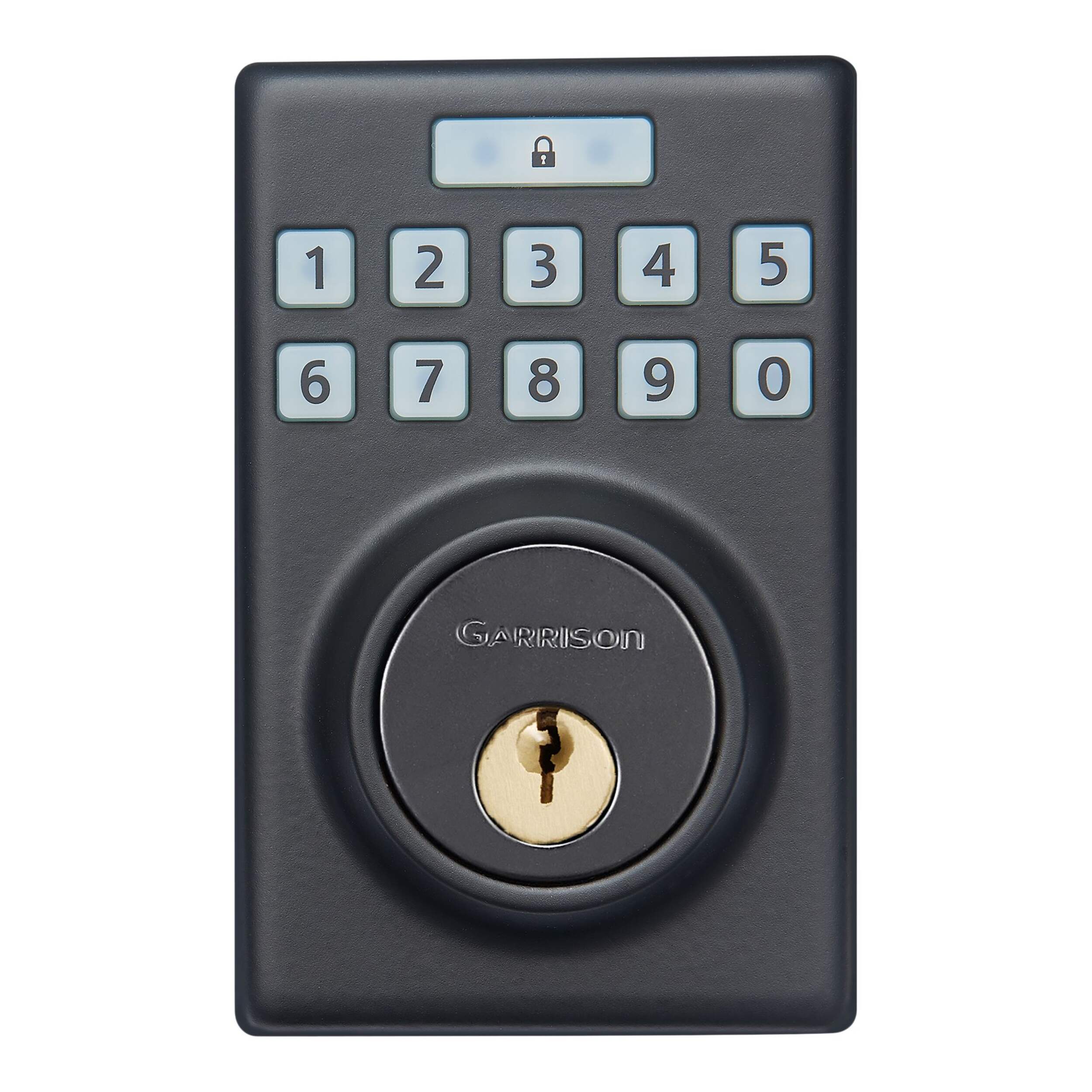 Serrure électronique contemporaine Garrison, noir Front_Flat