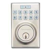 Garrison Contemporary Electronic Lock, Satin Nickel Front_Flat