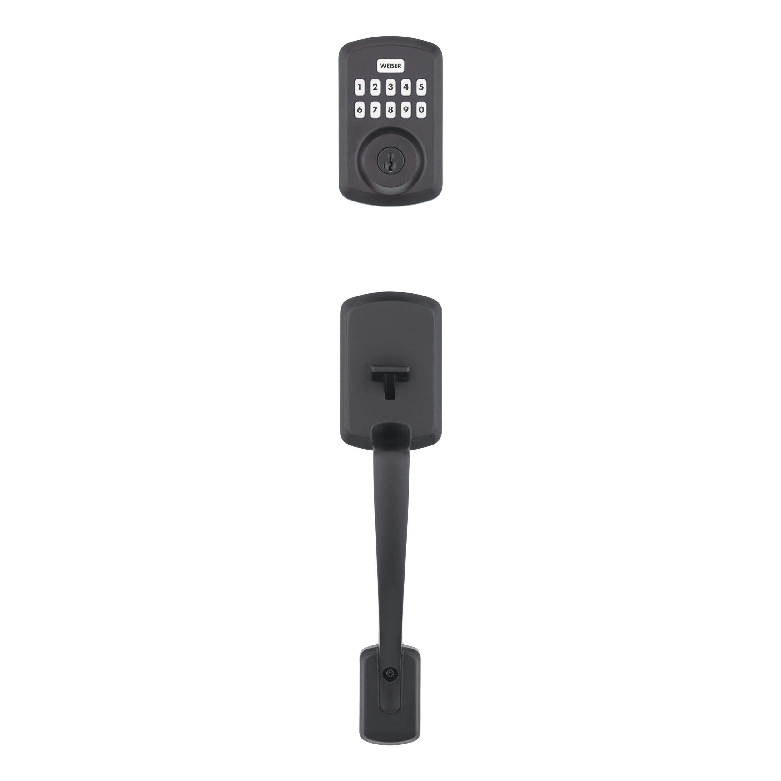 Weiser Powerbolt Henley Keyless Door Lock, Matte Black Front_Flat