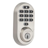 Weiser Halo Keypad Door Lock, Satin Nickel Front_Three_Fourths_Angled_Right