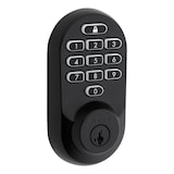 Weiser Halo Keypad Door Lock, Matte Black Front_Three_Fourths_Angled_Right