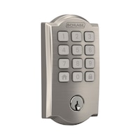 Schlage Arrive Smart WiFi Deadbolt Camelot Trim, Satin Nickel Front_Three_Fourths_Angled_Right