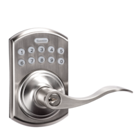 Serrure de porte à clavier électronique Garrison avec levier Juran, nickel satiné
