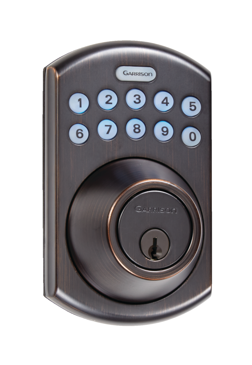 Garrison Electronic Keypad Door Lock with Juran Lever, Satin Nickel
