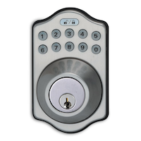 EZSET Electronic Keypad Deadbolt Door Lock, Satin Nickel Front_Flat