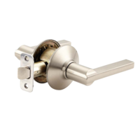 Schlage Lattitude Passage Door Lever Handle Set, Satin Nickel Front_Three_Fourths_Angled_Right