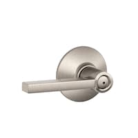 Schlage Lattitude Privacy Door Lever Lock Set, Satin Nickel Front_Angled_Right