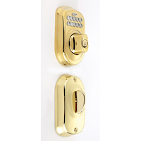 Schlage Plymouth Escutcheon Keypad Deadbolt Door Lock, Bright Brass