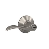 Pêne dormant Schlage avec levier à clé Accent, nickel satiné Front_Angled_Right