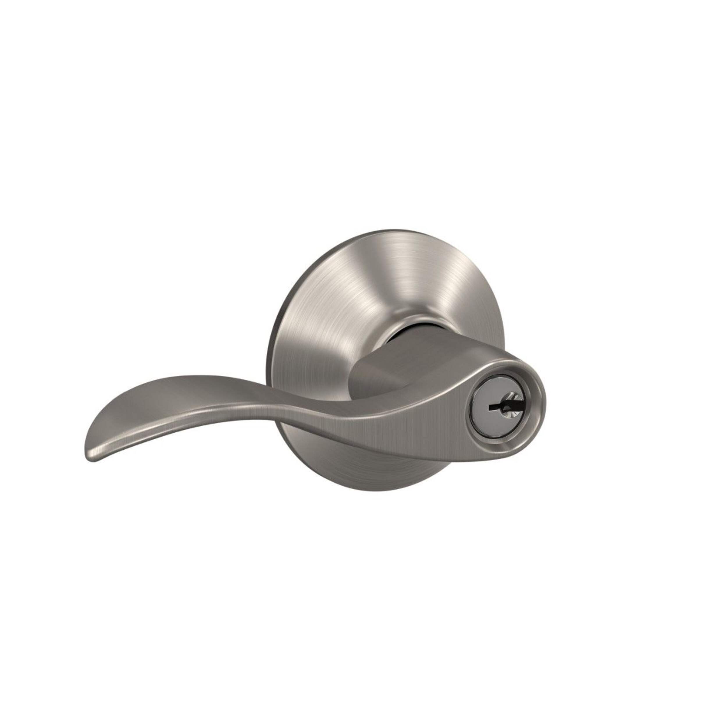 Schlage Deadbolt and Accent Keyed Entry Door Lever Combo, Satin Nickel Front_Angled_Right