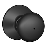 Poignée de porte pour chambre et salle de bain verrouillable Schlage Plymouth, noir mat Front_Angled_Right