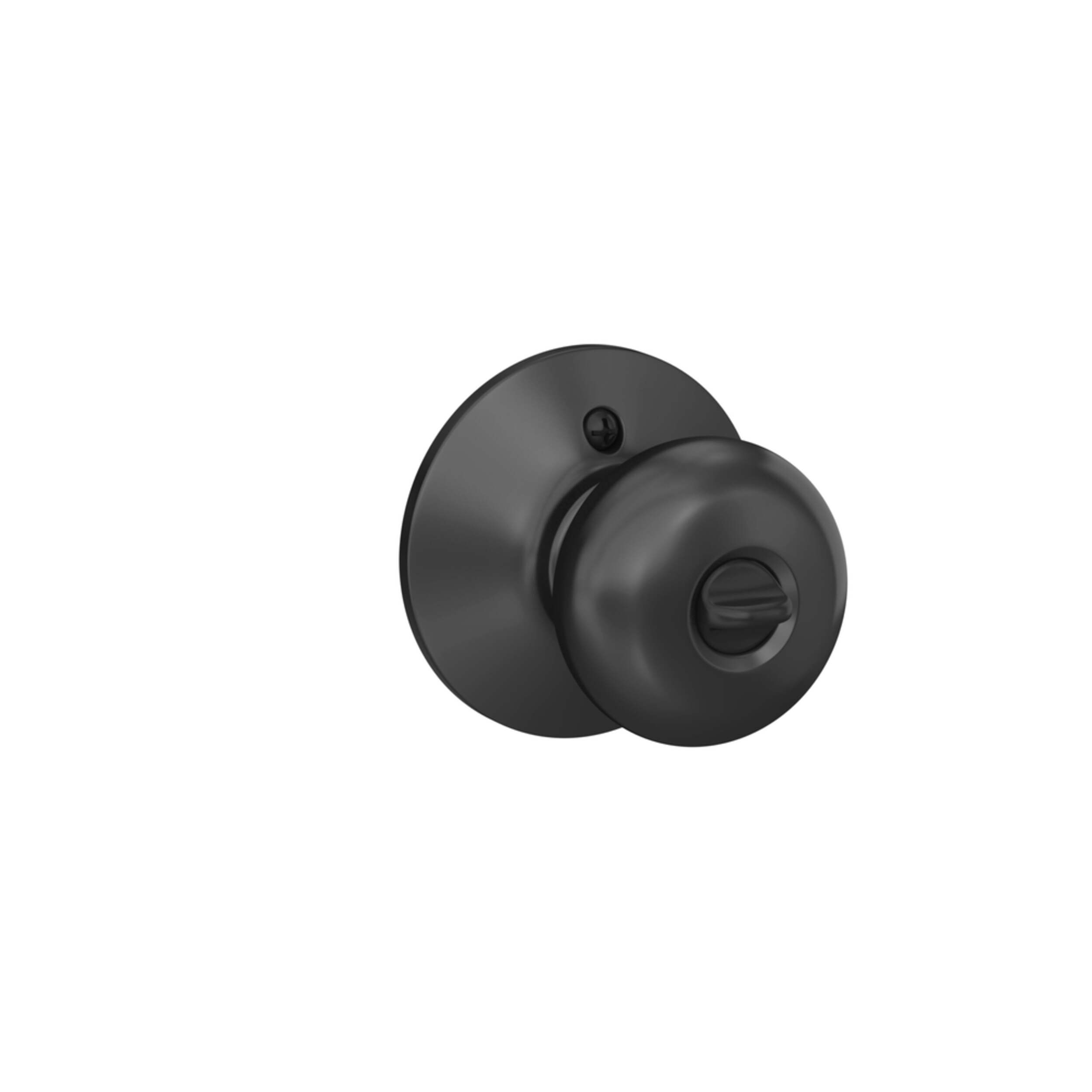 Schlage Plymouth Entry Keyed Ball Door Knob Lock Set, Matte Black