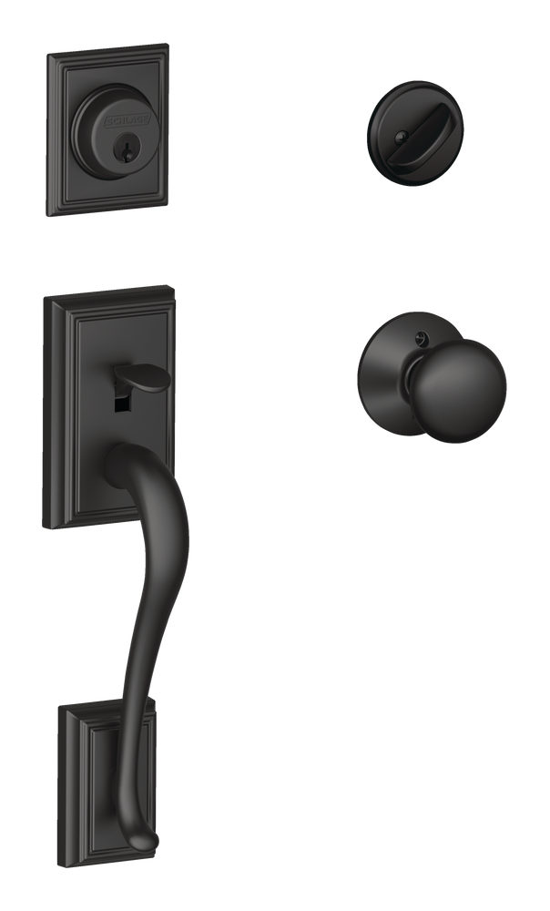 Schlage Addison Grip Handle Set, Plymouth Door Knob & Deadbolt Lock Set