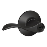 Schlage Accent Keyed Entry Door Lever, Lifetime Warranty, Matte Black Front_Three_Fourths_Angled_Right
