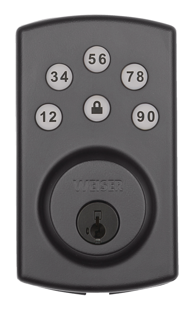 Weiser Powerbolt 2 Electronic Keypad Deadbolt Door Lock, Iron/Black