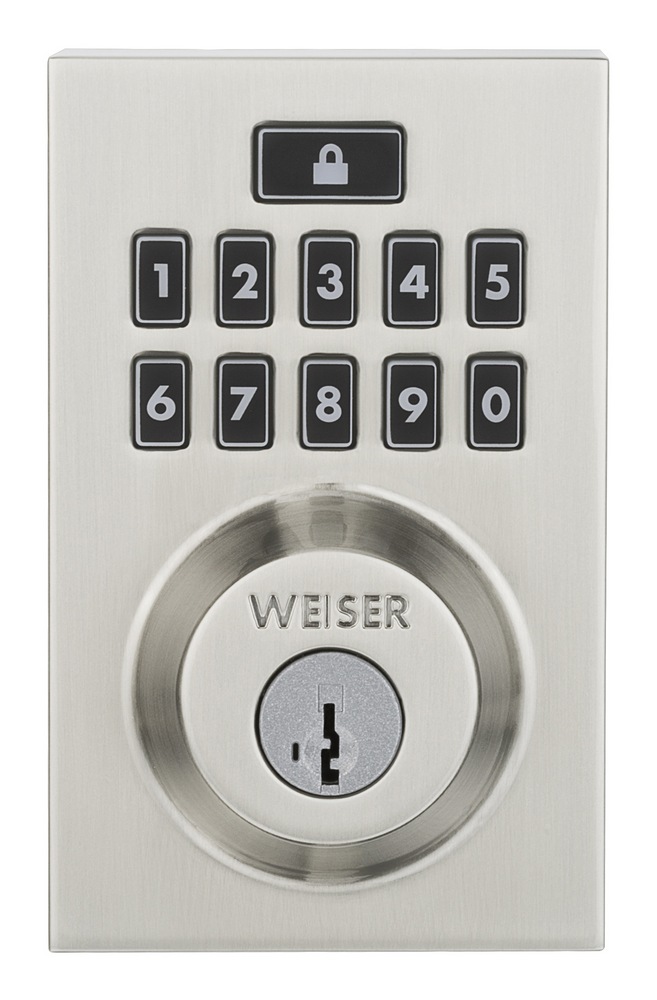 Weiser SmartCode 10 Electronic Keypad Deadbolt Door Lock, Satin Nickel
