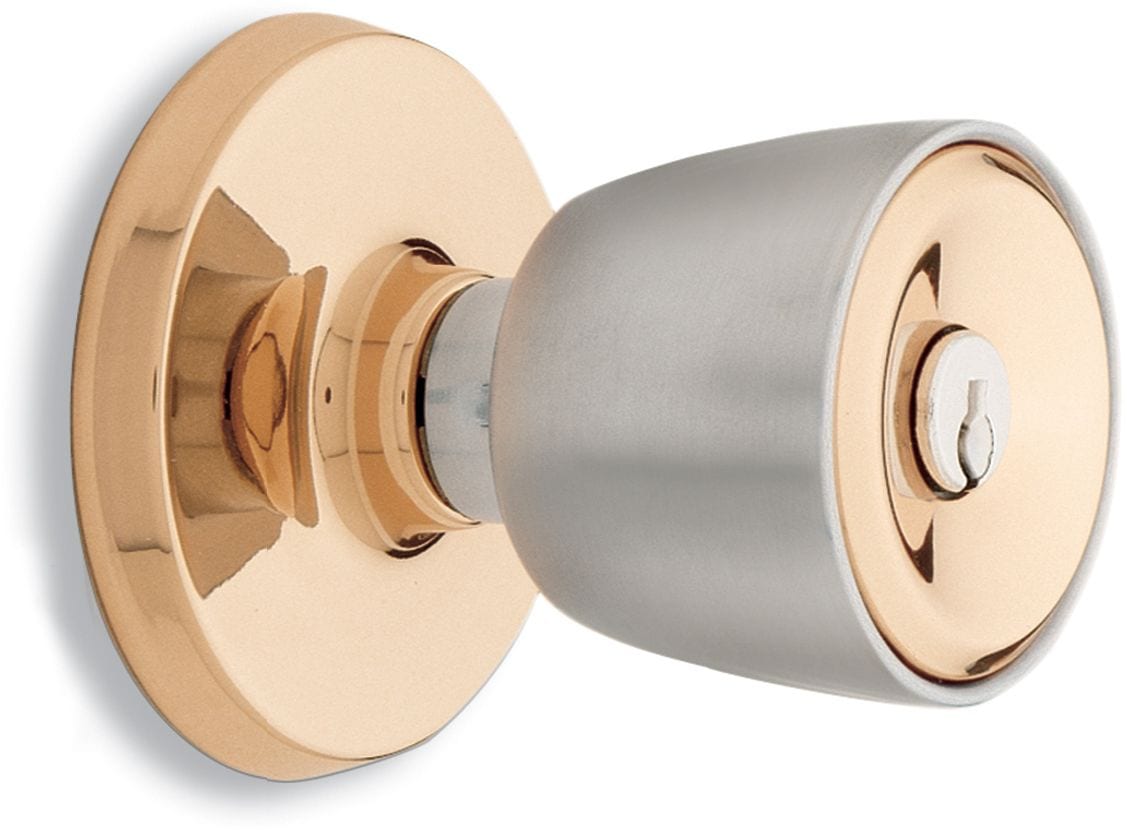 Weiser Beverly Entry Keyed Tulip Door Knob Lock Set, Copper/Satin Chrome Canadian Tire