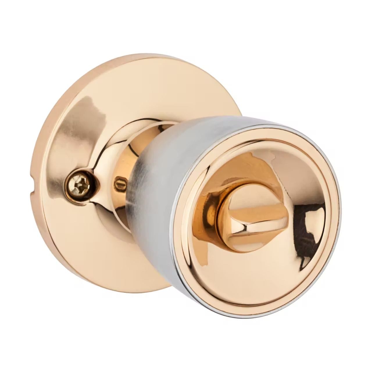 Weiser Beverly Entry Keyed Tulip Door Knob Lock Set, Copper/Satin