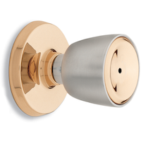 Weiser Beverly Privacy Locking Door Knob, Interior Door Handle with Privacy Lock from Bedroom and Bathroom, Chrome Brass Front_Three_Fourths_Angled_Right