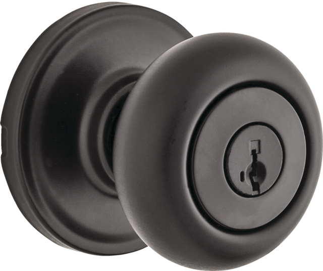 Weiser Troy Entry Keyed Door Knob Lock Set, Iron/Black Canadian Tire