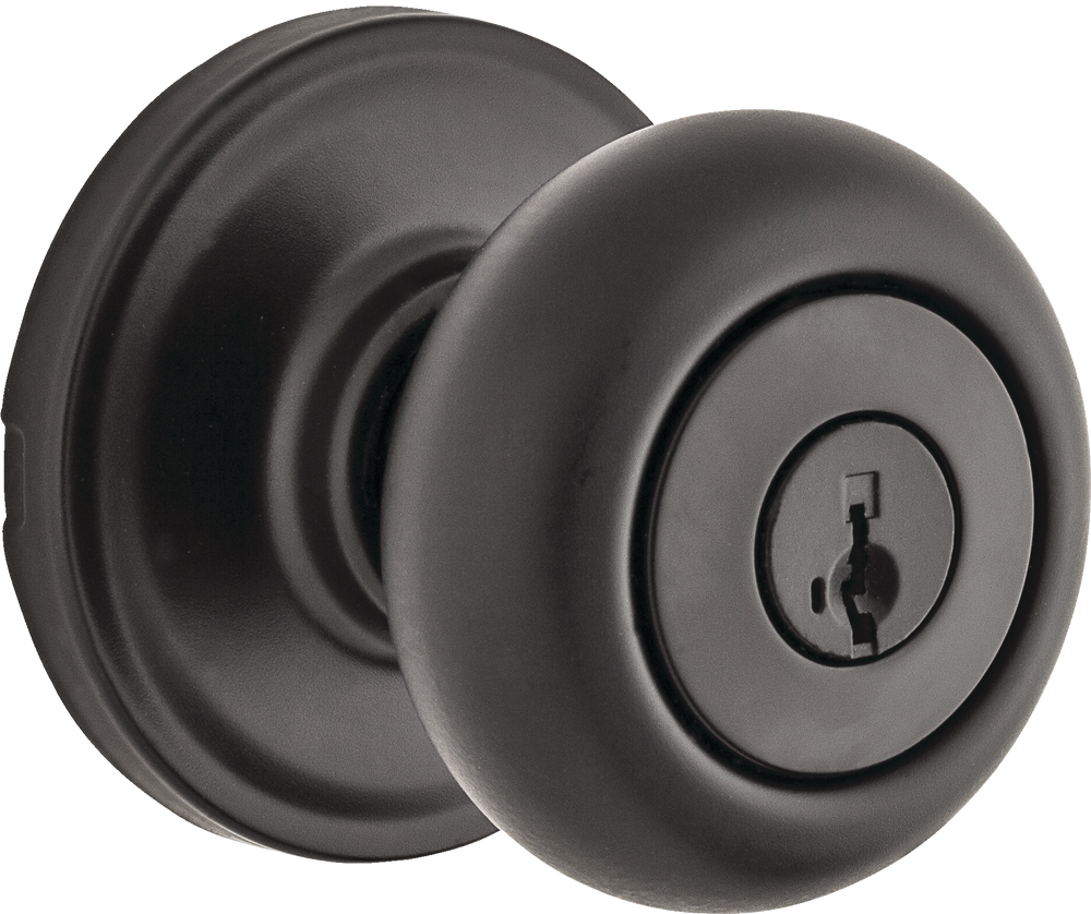 Weiser Troy Entry Keyed Door Knob Lock Set, Iron/Black Canadian Tire