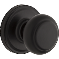 Weiser Troy Door Knob, Interior Door Handles/Passage Knobs for Hall and Closet Door, Non-locking, Matte Black Front_Three_Fourths_Angled_Right