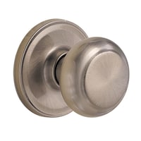 Weiser Troy Door Knob, Interior Door Handles/Passage Knobs for Hall and Closet Door, Non-locking, Satin Nickel Front_Three_Fourths_Angled_Right