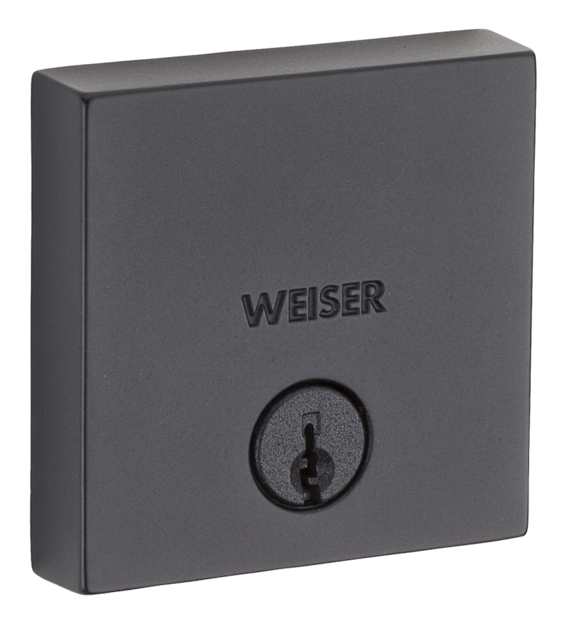 Weiser Downtown SingleCylinder Square Deadbolt Door Lock, Iron/Black
