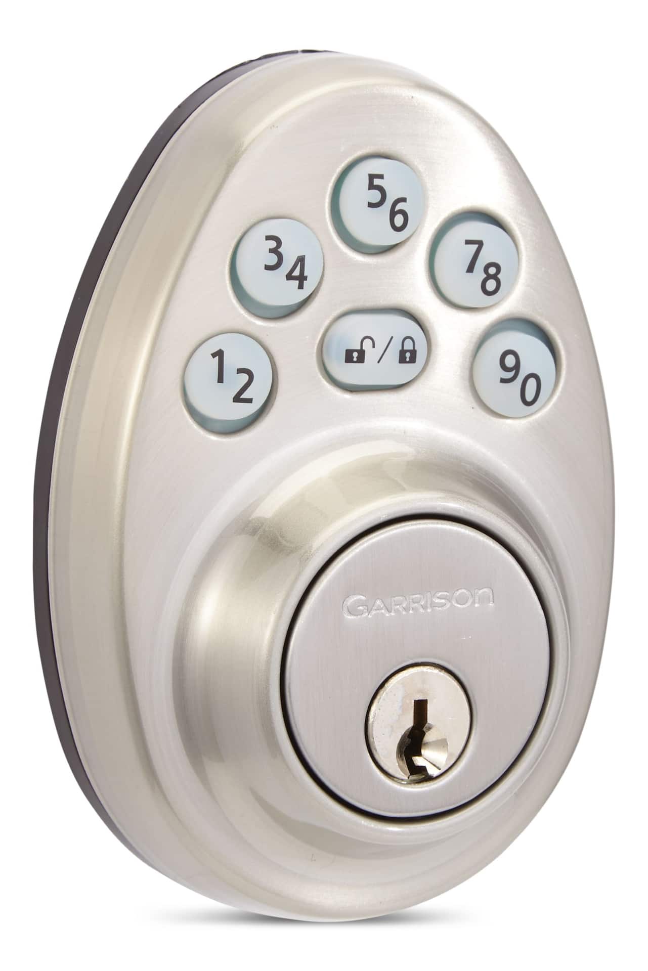 Garrison Electronic Round Keypad Deadbolt Door Lock, Satin Nickel