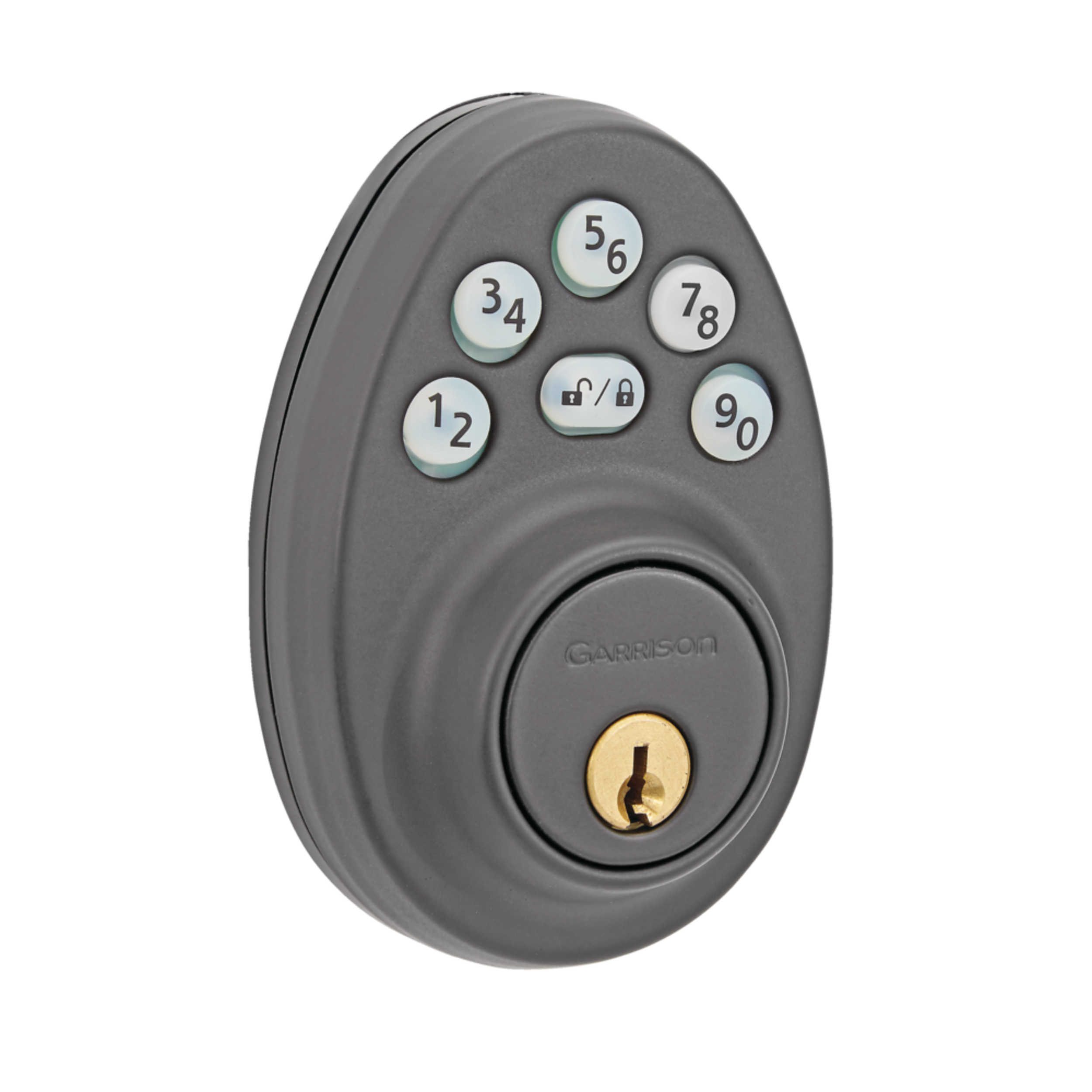 Garrison Electronic Round Keypad Deadbolt Door Lock, Matte Black
