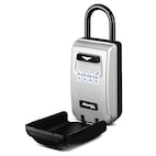 Master Lock 79mm-Wide Resettable Combination Portable Push Button Padlock  Box, Silver/Black
