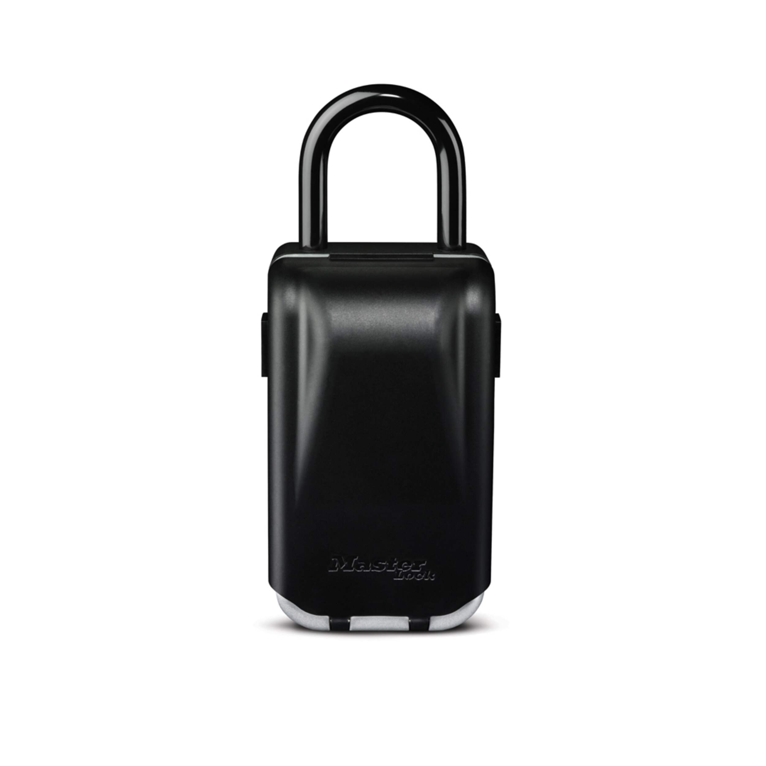 Master Lock 72 mm Wide Resettable Numeric-Combination 4-Dial Light-Up Portable Lock Box, Silver/Black Front_Flat
