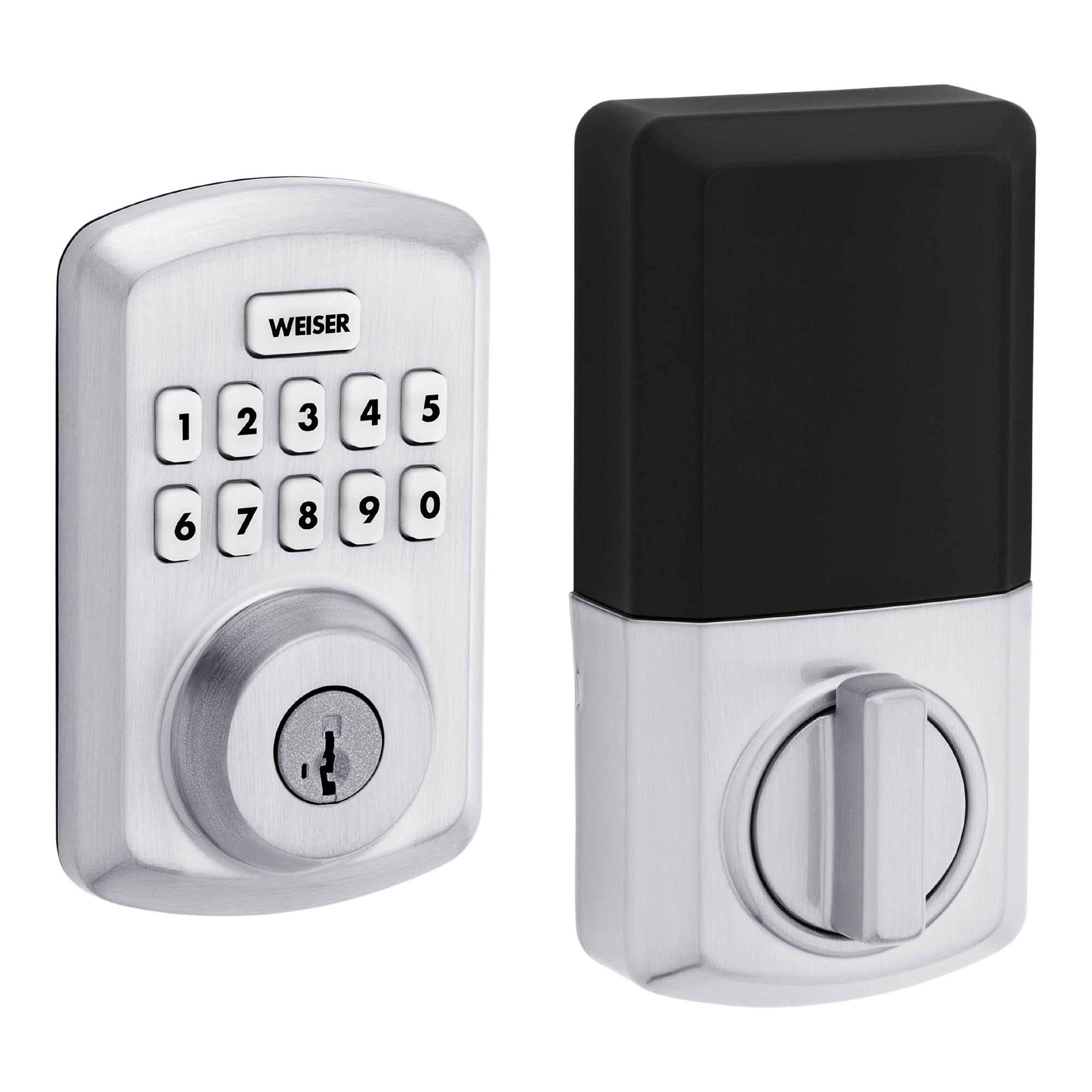 Weiser Powerbolt 3 Electronic Deadbolt Door Lock with SmartKey, Satin Chrome Canadian Tire