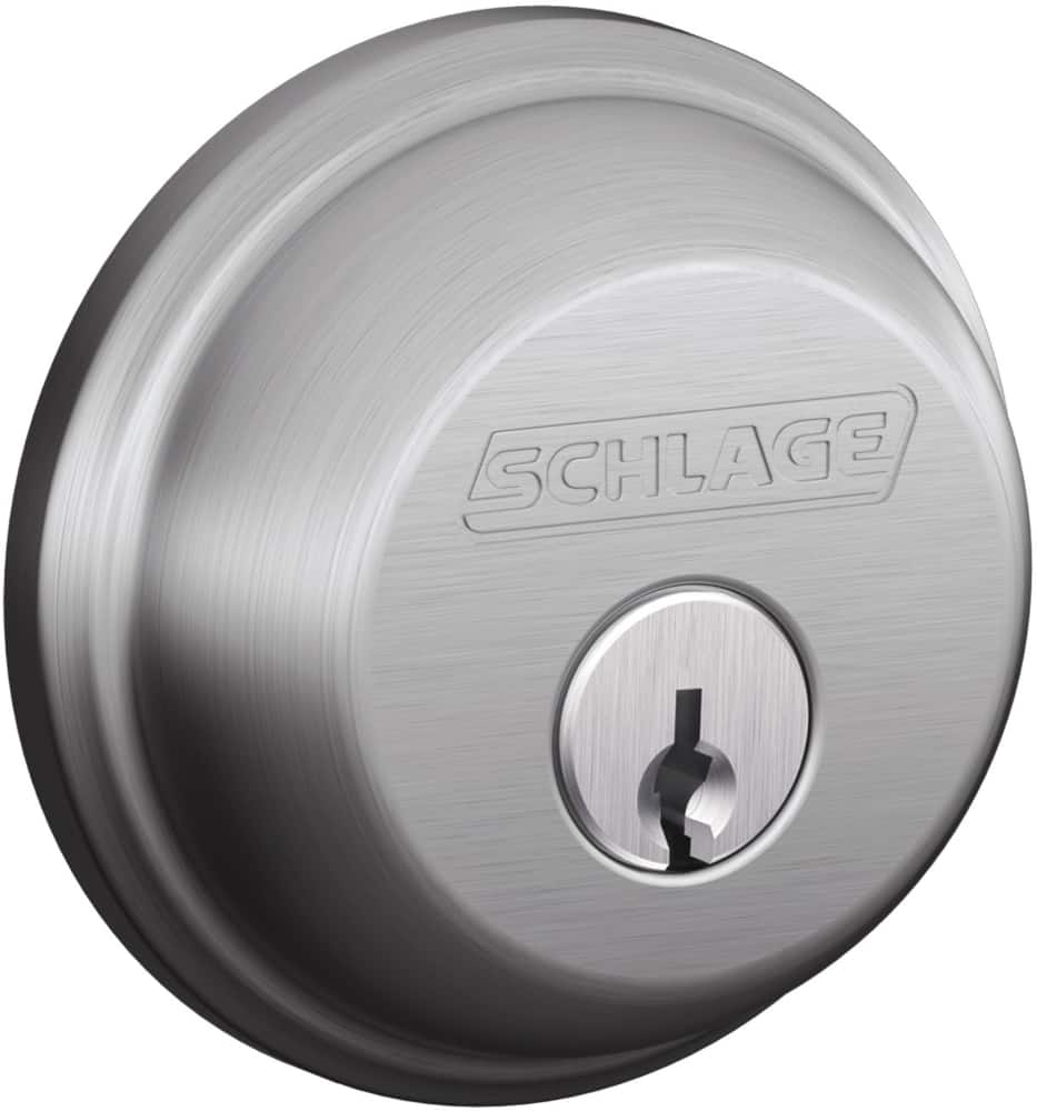 Schlage Single-Cylinder Commercial Round Deadbolt Door Lock, Satin Chrome  Canadian Tire