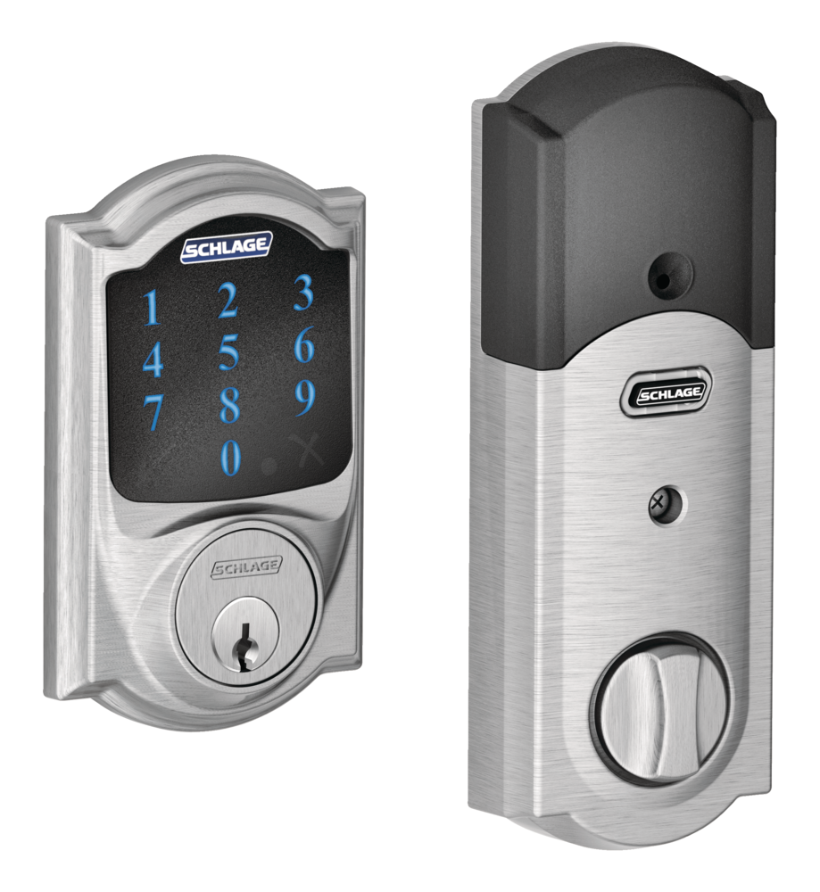 Schlage Connect™ Camelot Electronic Smart TouchScreen Keypad Deadbolt Door Lock, Satin Nickel