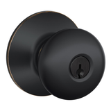 Schlage Keyed Entry Knob, Plymouth, Bronze