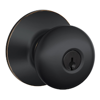 Schlage Keyed Entry Knob, Plymouth, Bronze