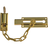 Taymor Keyed Chain Lock Door Latch Guard, Gold Front_Flat