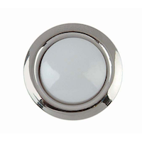 Globe Wired Lighted Round Push Doorbell Chime Button, Silver Front_Flat