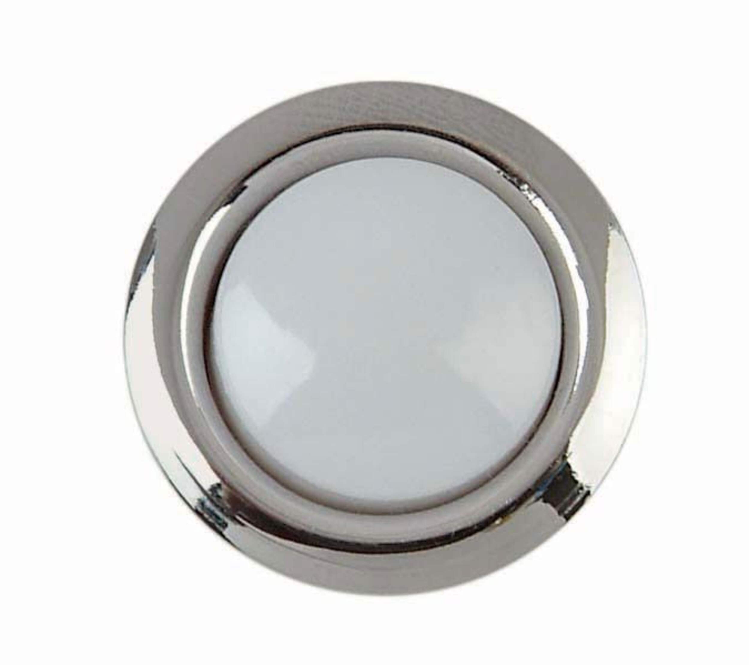 Globe Wired Lighted Round Push Doorbell Chime Button, Silver Front_Flat