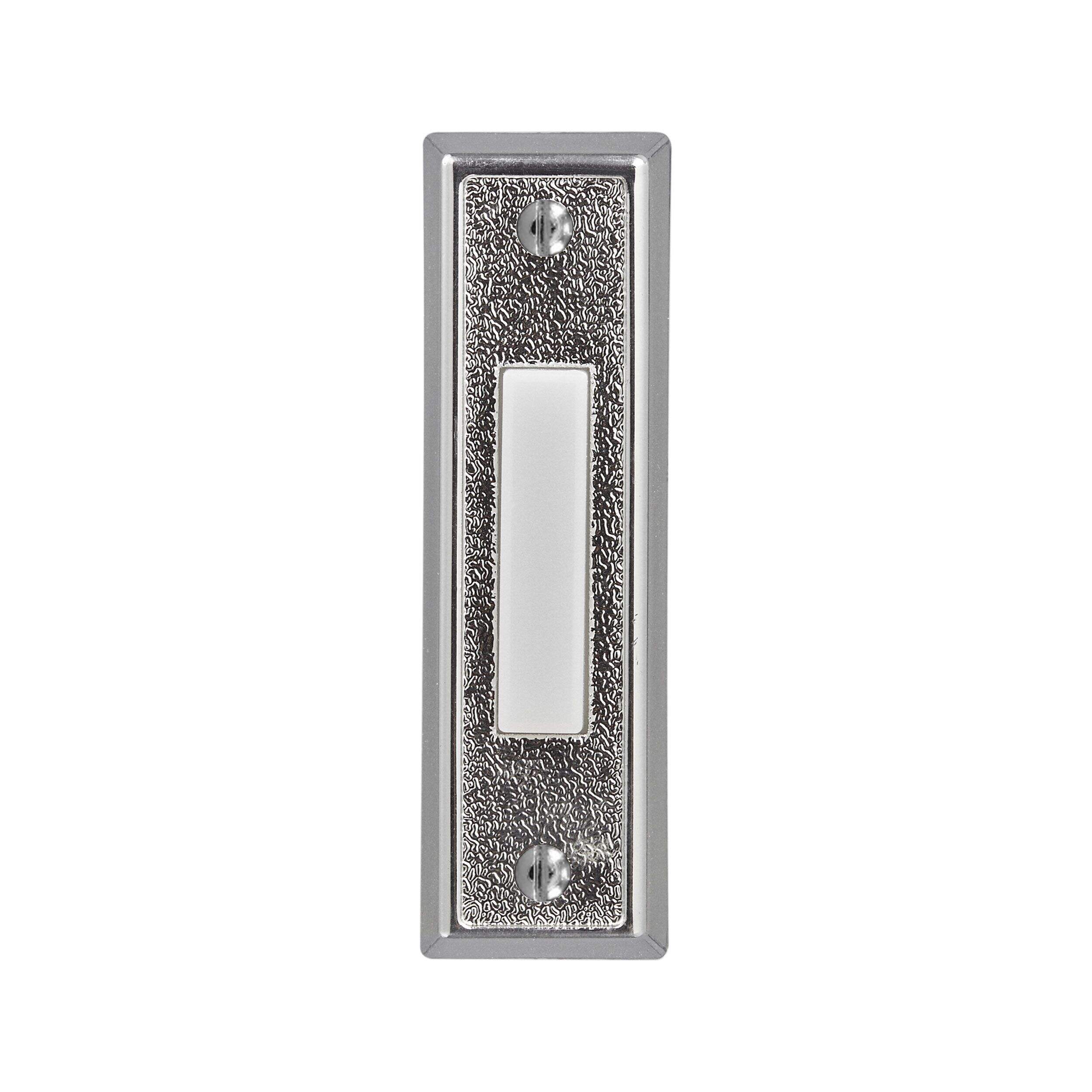 Globe Wired Lighted Push Doorbell Chime Button, Nickel Finish Front_Flat