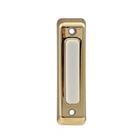 Globe Wired Unlighted Push Doorbell Chime Button, Polished Brass/Gold